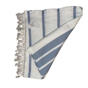 Lunasidus Turkish Towel Blue & White Striped Extra Soft Turkish‎ Cotton